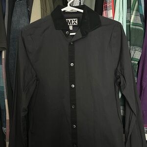 Express 1MX Dress Shirt, Charcoal with Black